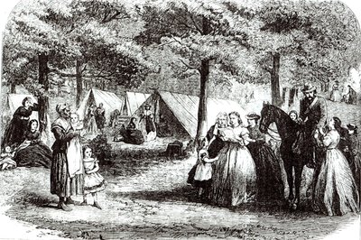 Southern refugees encamping in the woods near Vicksburg, 1863 by American School
